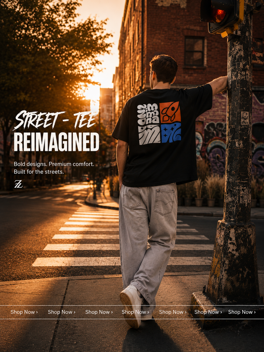 Oversized T-shirt Zimal Print