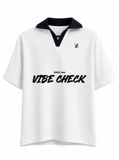 VIBE CHECK White Polo