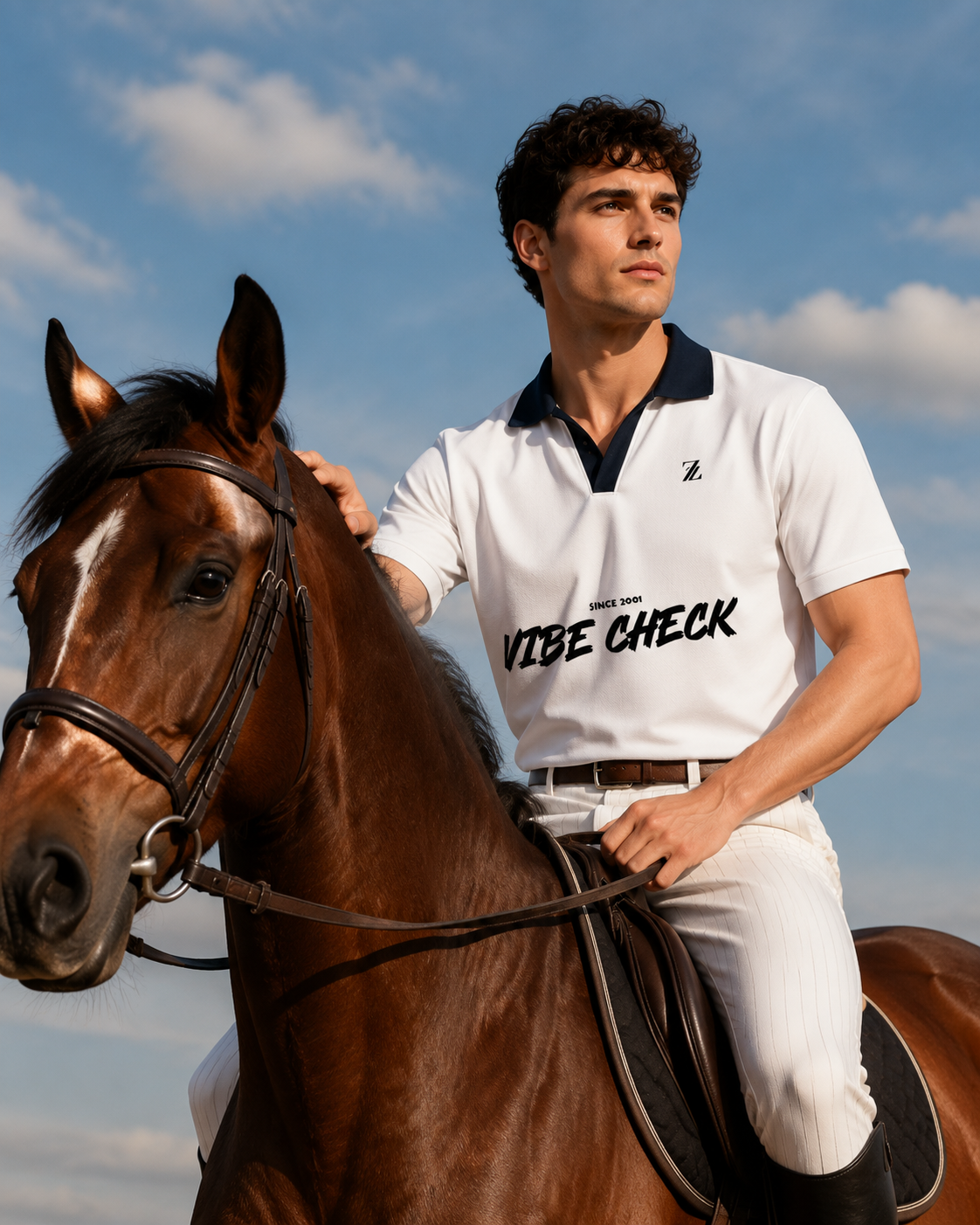 VIBE CHECK White Polo