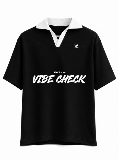 VIBE CHECK Black Polo