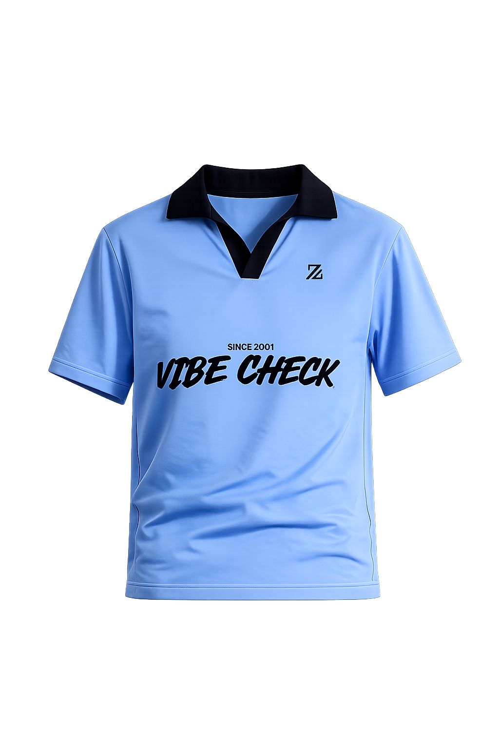 VIBE CHECK Blue Polo