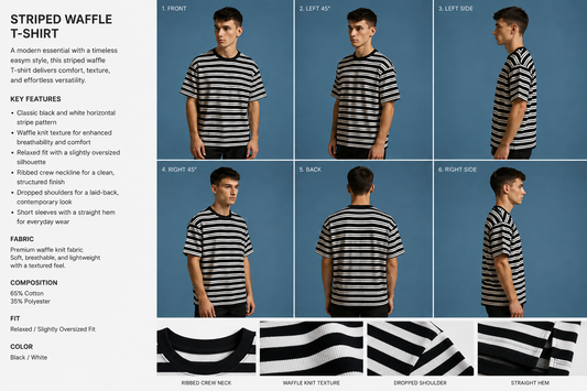 STRIPED WAFFLE OVERSIZED T-Shirt Unisex