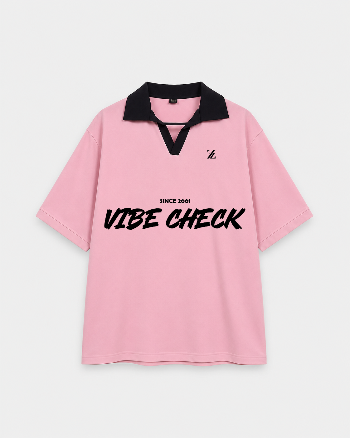 Premium Vibe Check Women Oversized Pink Polo